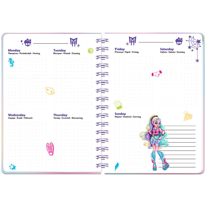 Щоденник на спіралі Kite Monster High тверда обкладинка MH25-438