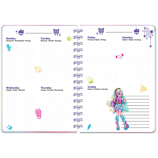Щоденник на спіралі Kite Monster High тверда обкладинка MH25-438