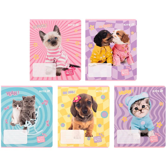 Зошит шкільний Kite Studio Pets, 12 аркушів, клітинка SP25-232