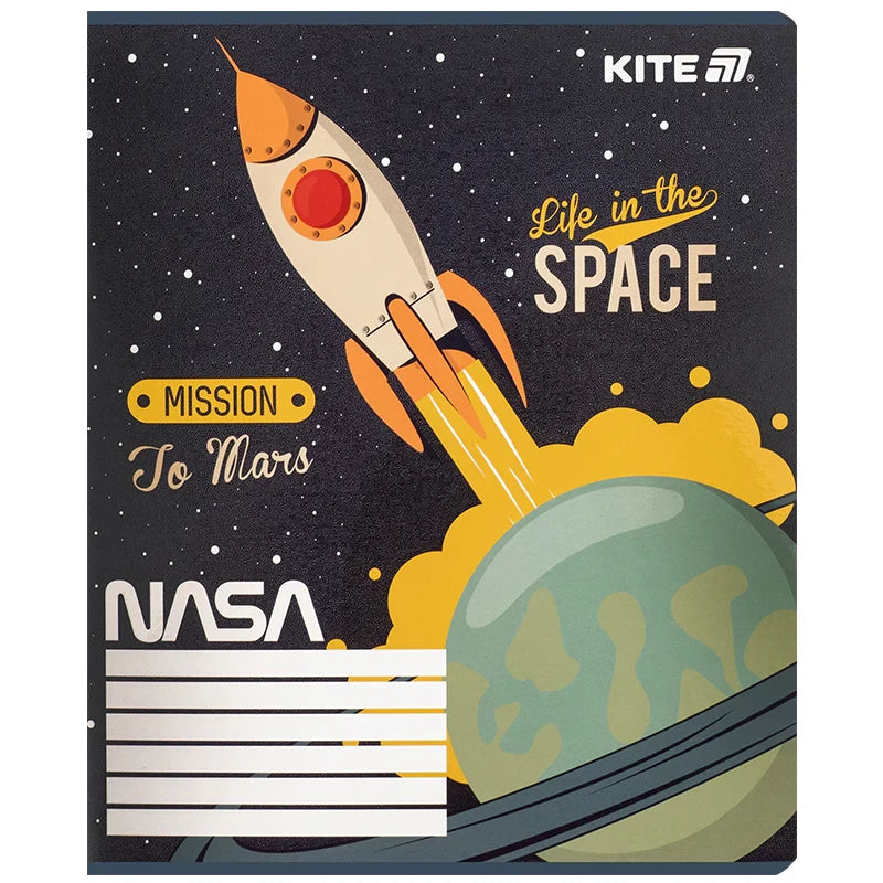 Зошит шкільний Kite NASA, 12 аркушів, клітинка NS25-232