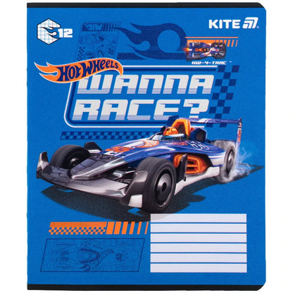 Зошит шкільний Kite Hot Wheels, 12 аркушів, клітинка HW25-232-1