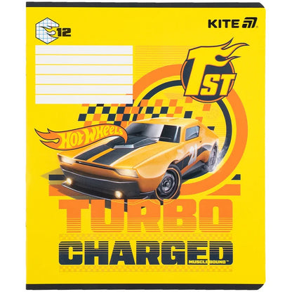 Зошит шкільний Kite Hot Wheels, 12 аркушів, клітинка HW25-232-1