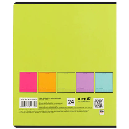 Зошит шкільний Kite One color, 24 аркуша клітинка K25-238-2