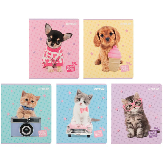 Зошит шкільний Kite Studio Pets, 24 аркуші, клітинка SP25-238