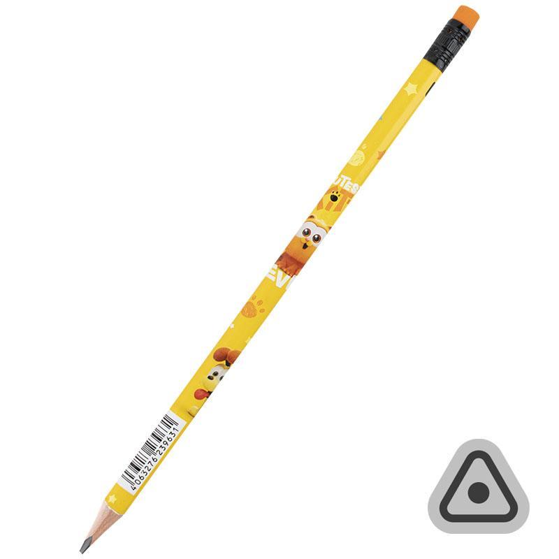 Олівець графітний з гумкою тригранний Kite Garfield gf25-046