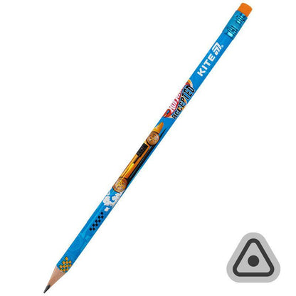Олівець графітний з гумкою тригранний Kite Hot Wheels HW25-046