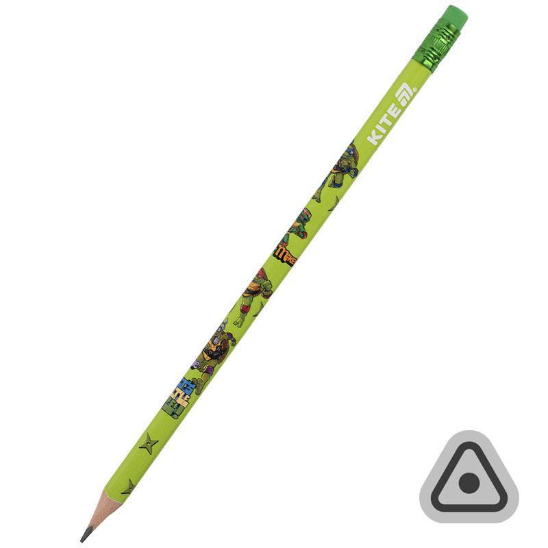 Олівець графітний з гумкою тригранний Kite Ninja Turtles NT25-046