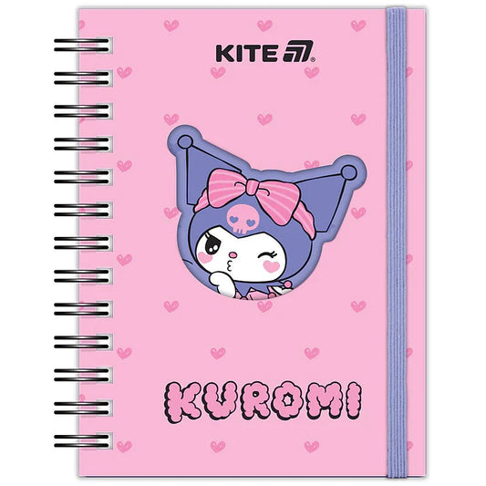 Блокнот на спіралі Kite Kuromi А6 80 аркушів клітинка HK25-229-2