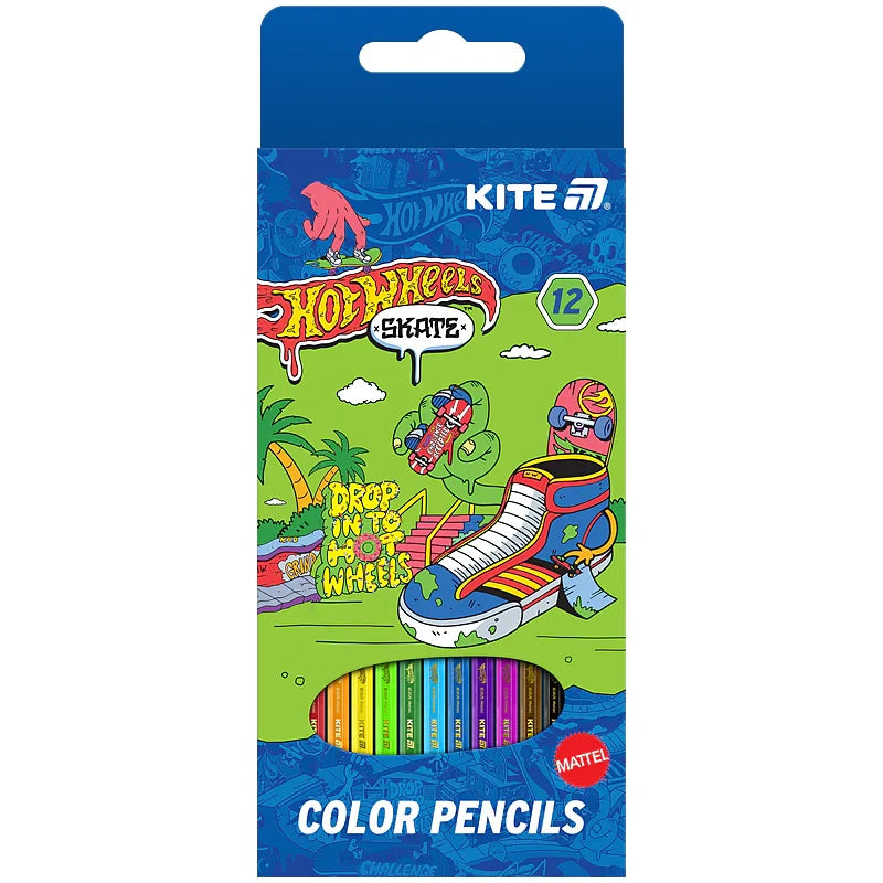 Олівці кольорові Kite Hot Wheels 12 шт HW25-051-2