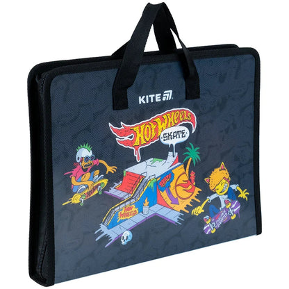 Папка-портфель на блискавці Kite Hot Wheels HW25-202, 1 відділення, A4