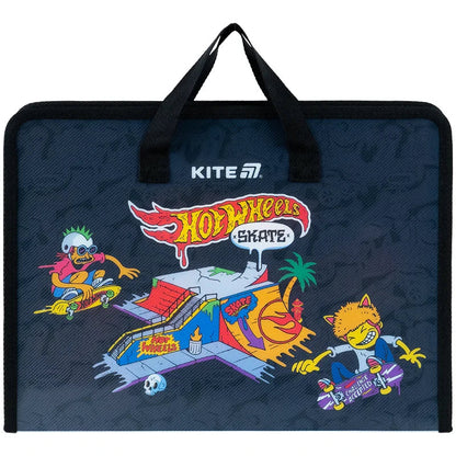 Папка-портфель на блискавці Kite Hot Wheels HW25-202, 1 відділення, A4