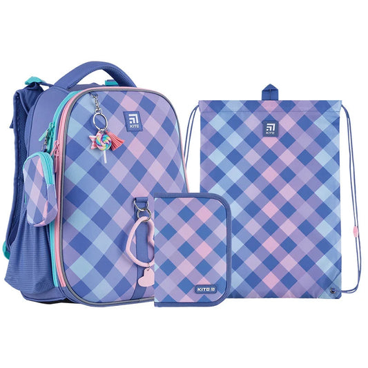 Шкільний набір Kite Purple Chequer SET_K24-531M-2