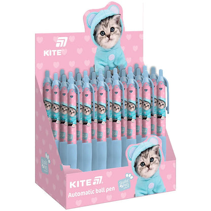 Ручка кулькова автоматична Kite Studio Pets синя SP25-039