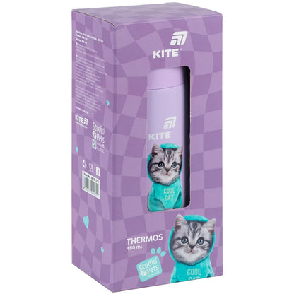 Термос Kite Studio Pets 480 мл фіолетовий SP25-312