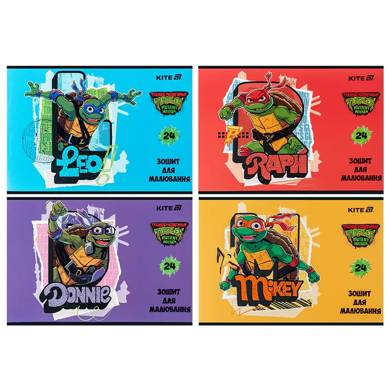 Зошит для малювання Kite Ninja Turtles 24 аркушів NT25-242