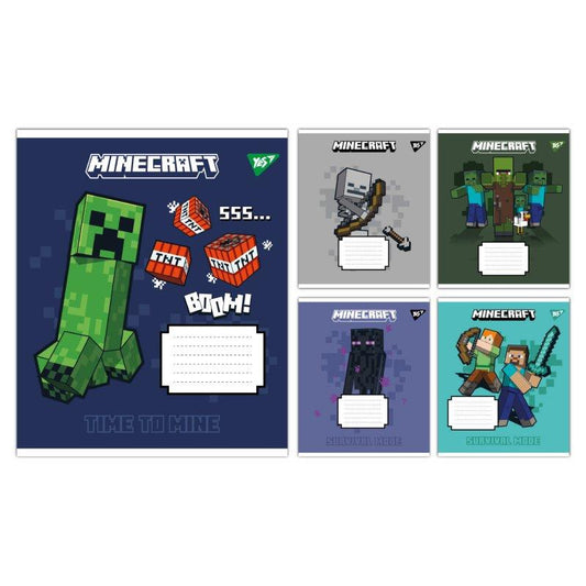 Зошит учнівський шкільний Yes Minecraft Signs А5 12 аркушів клітинка