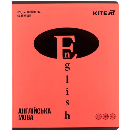 Зошит предметний Kite Bright, 48 аркушів, лінія, Англійська мова K25-240-18