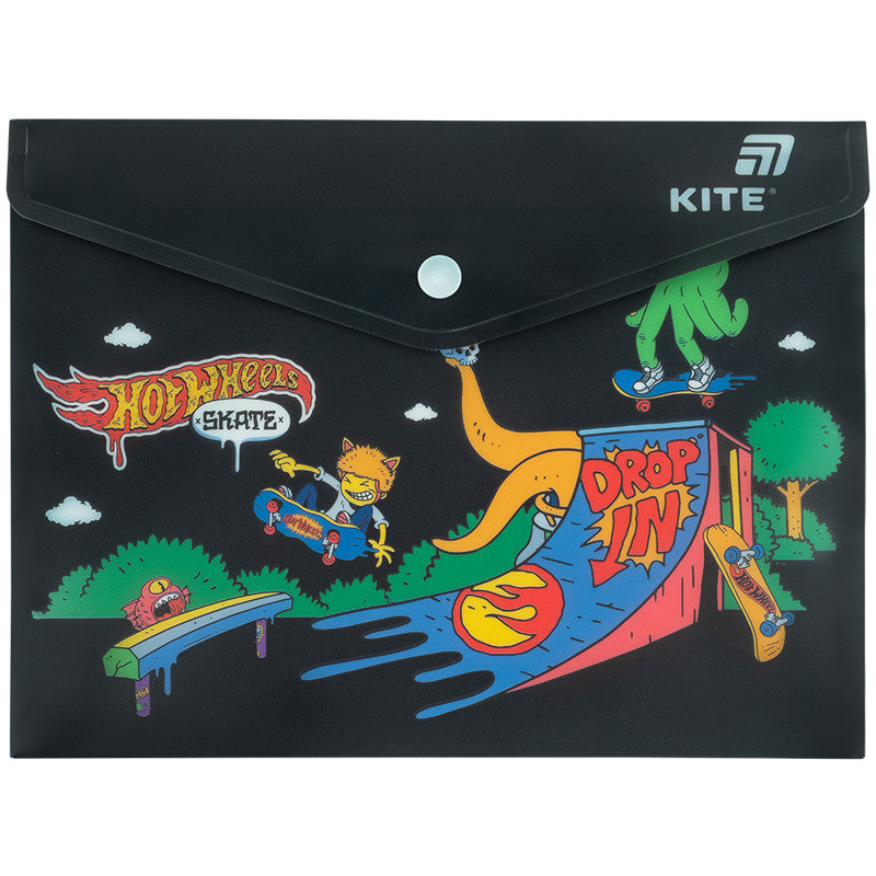 Папка на кнопці Kite Hot Wheels HW25-245, A5