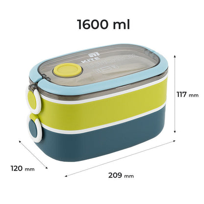 Ланчбокс подвійний Kite з наповненням 1600 мл Синій K25-1181-2