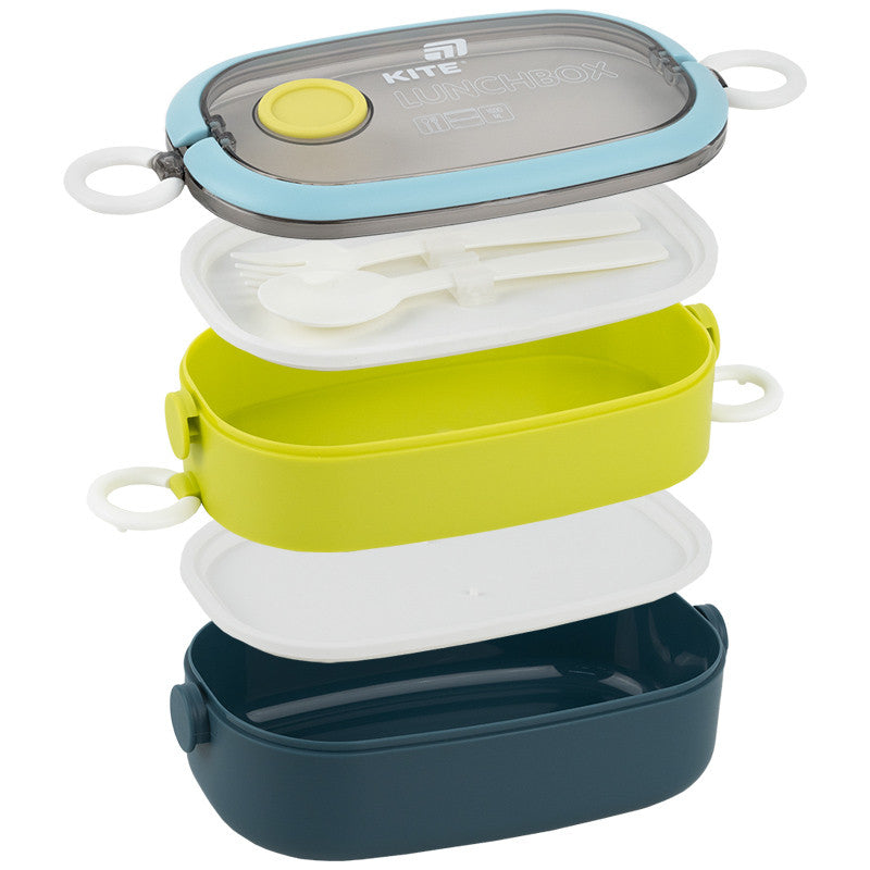 Ланчбокс подвійний Kite з наповненням 1600 мл Синій K25-1181-2