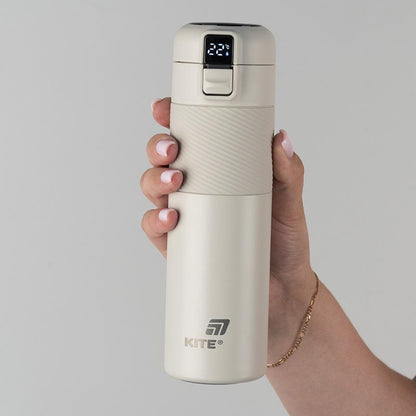 Термос з термодатчиком 450 мл бежевий k25-1227-1