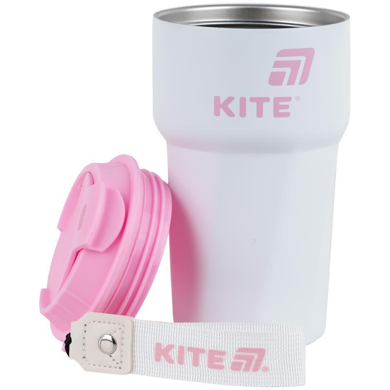 Термокружка Kite 450 мл біло-рожева K25-1220-3