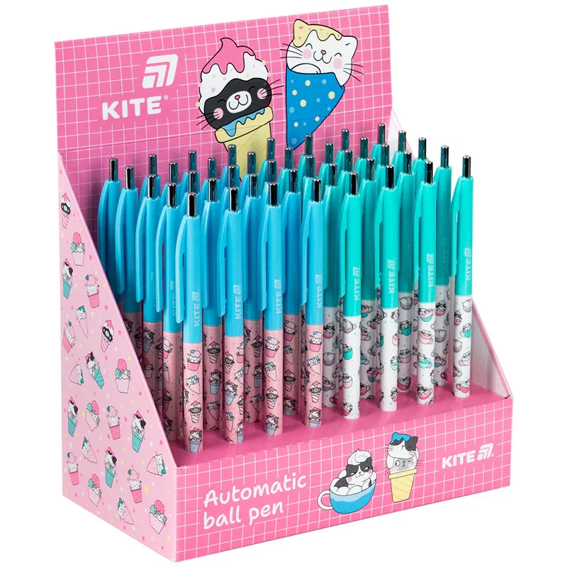Ручка кулькова автоматична Kite Ice & Cup синя K25-361-2