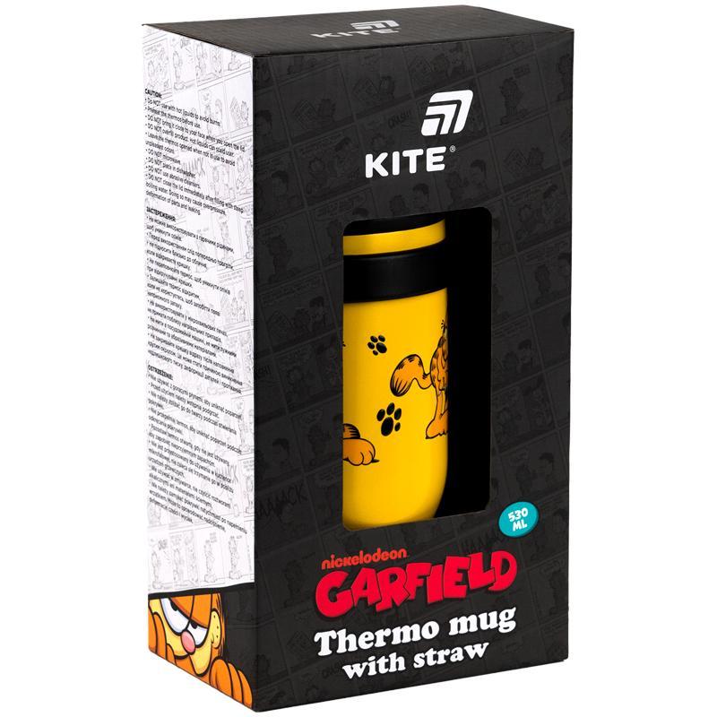 Термокружка з трубочкою Kite Garfield 530 мл GF25-1266