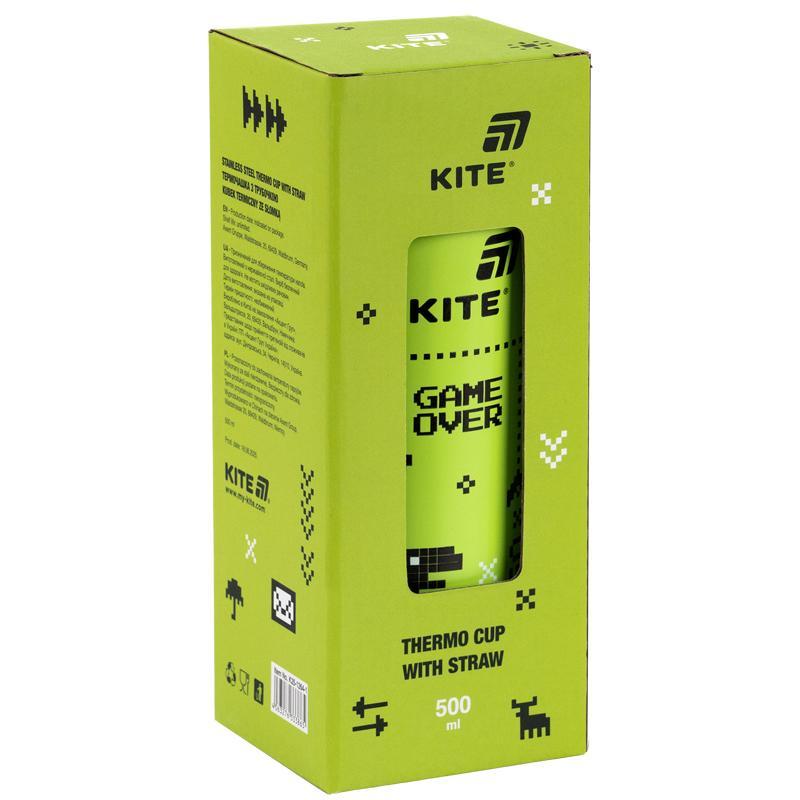 Термочашка з трубочкой Kite Game over 500 мл K25-1264-1