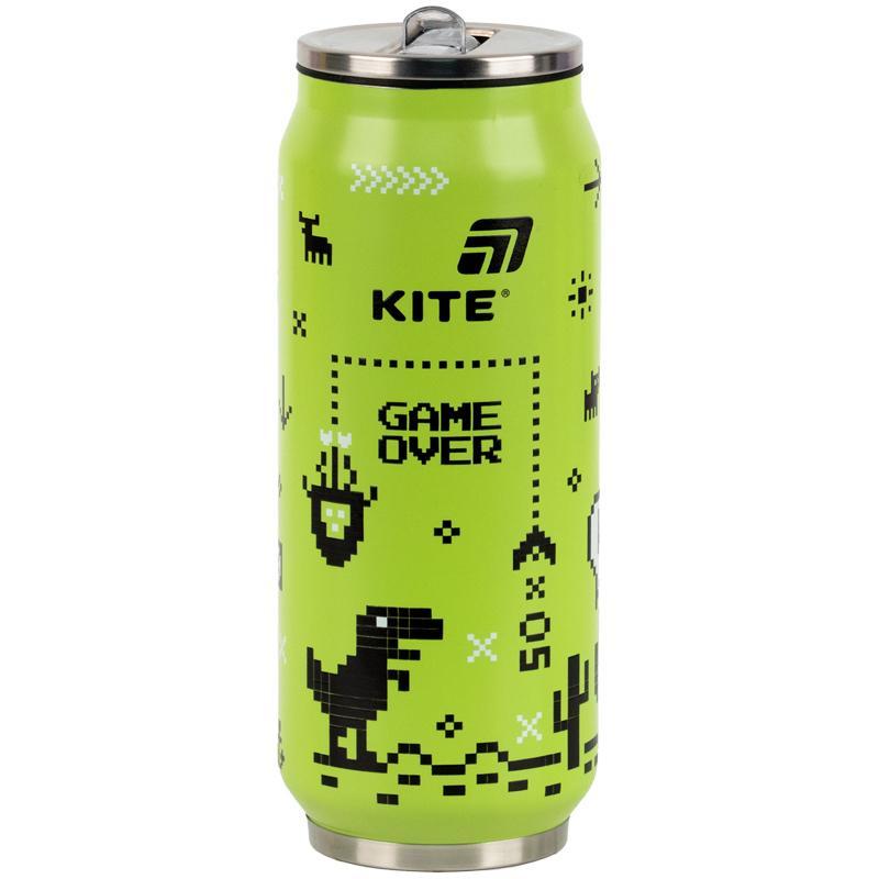 Термочашка з трубочкой Kite Game over 500 мл K25-1264-1