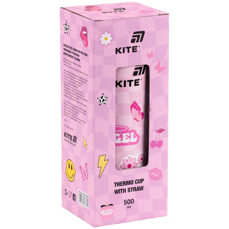 Термочашка з трубочкою Kite 500 мл Angel K25-1264-2