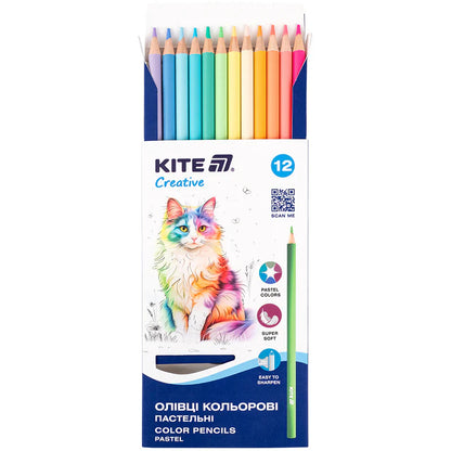 Олівці кольорові Kite Creative Pastel 12 кольорів K-451