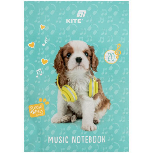 Зошит для нот Kite Studio Pets, A4, 20 аркушів, SP26-404