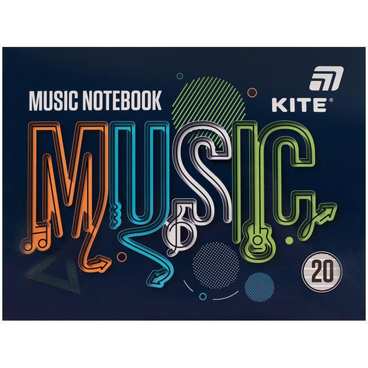 Зошит для нот Kite Music, А5, 20 аркушів, K26-405