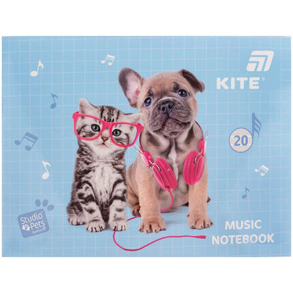 Зошит для нот Kite Studio Pets, А5, 20 аркушів, SP26-405
