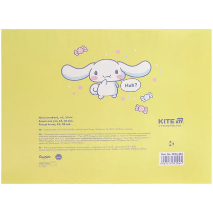 Зошит для нот Kite Cinnamoroll, А5, 20 аркушів, CR26-405