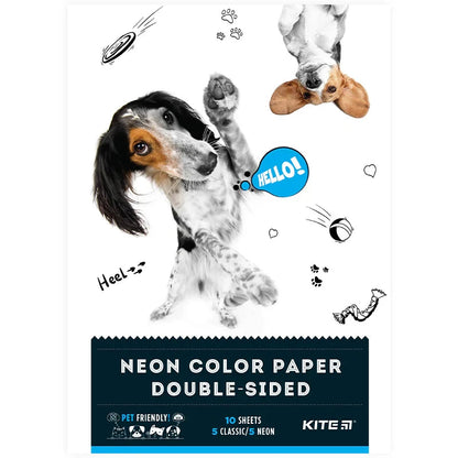 Папір кольоровий двосторонній Kite Dogs А4 K22-288