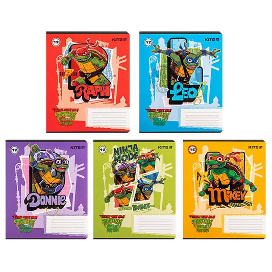 Зошит шкільний Kite Teenage Mutant Ninja Turtles, 12 аркушів, лінія NT24-234