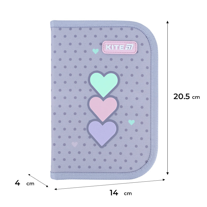 Пенал без наповнення Kite Lovely K26-621-3, 1 відділення, 1 відворот