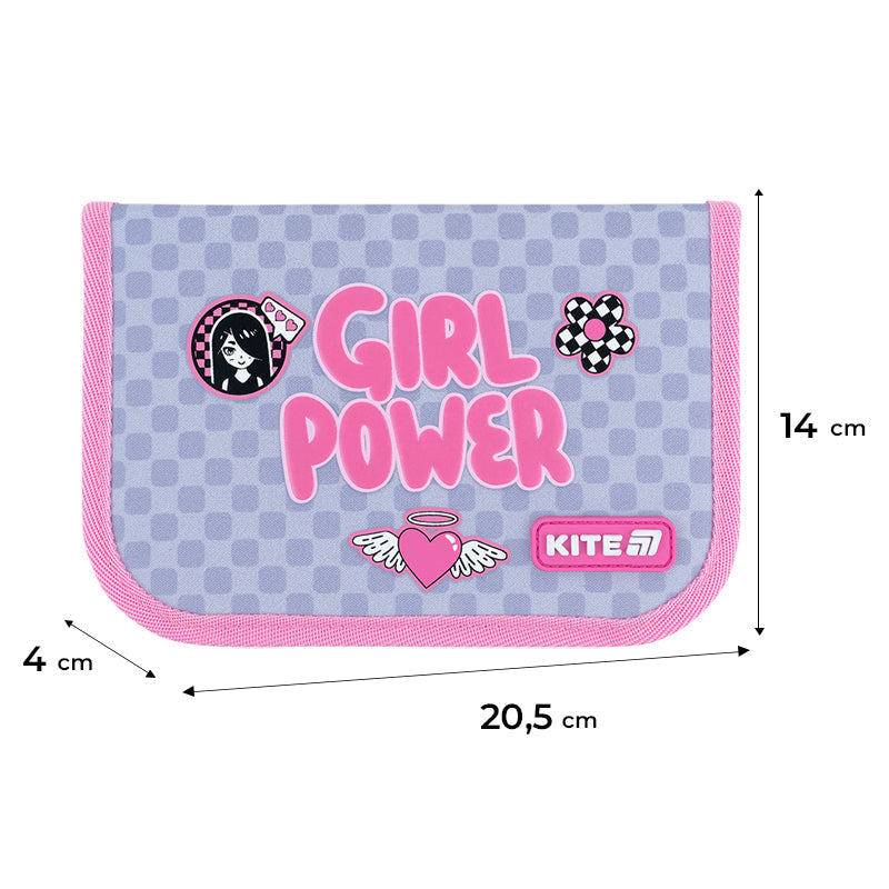 Пенал без наповнення Kite Girl's Power K26-621-5, 1 відділення, 1 відворот