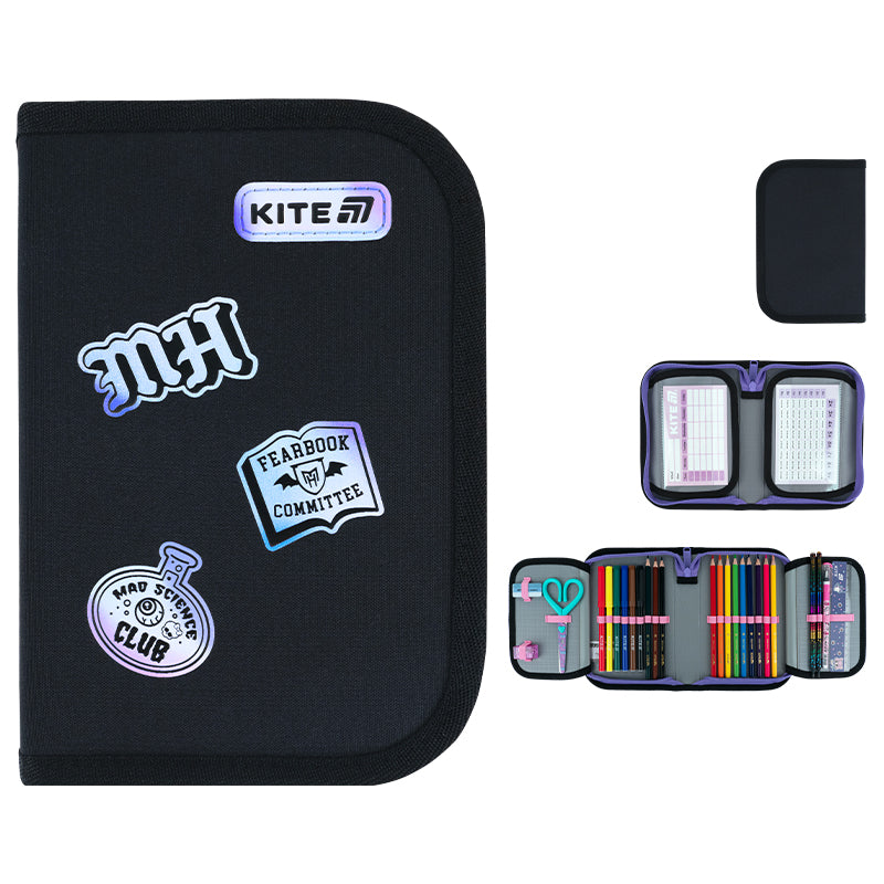 Пенал з наповненням Kite Monster High MH26-622H, 1 відділення, 2 відвороти