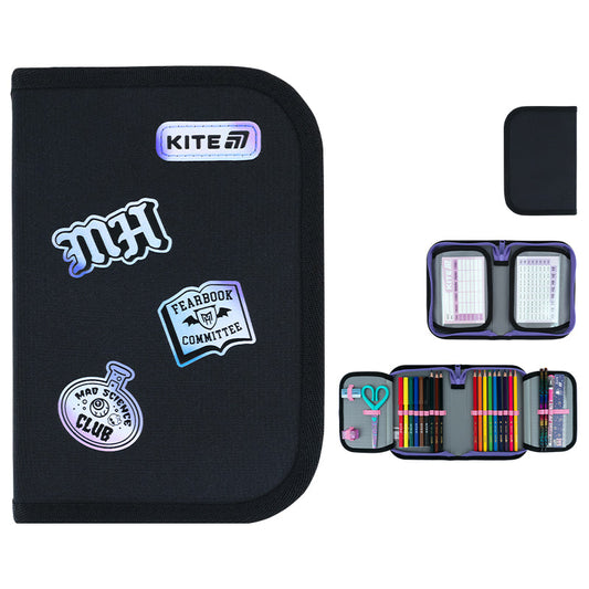Пенал з наповненням Kite Monster High MH26-622H, 1 відділення, 2 відвороти