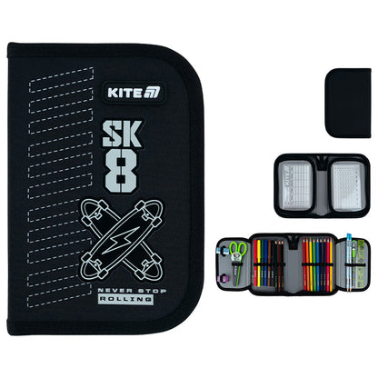 Пенал з наповненням Kite Skate K26-622H-4, 1 відділення, 2 відвороти