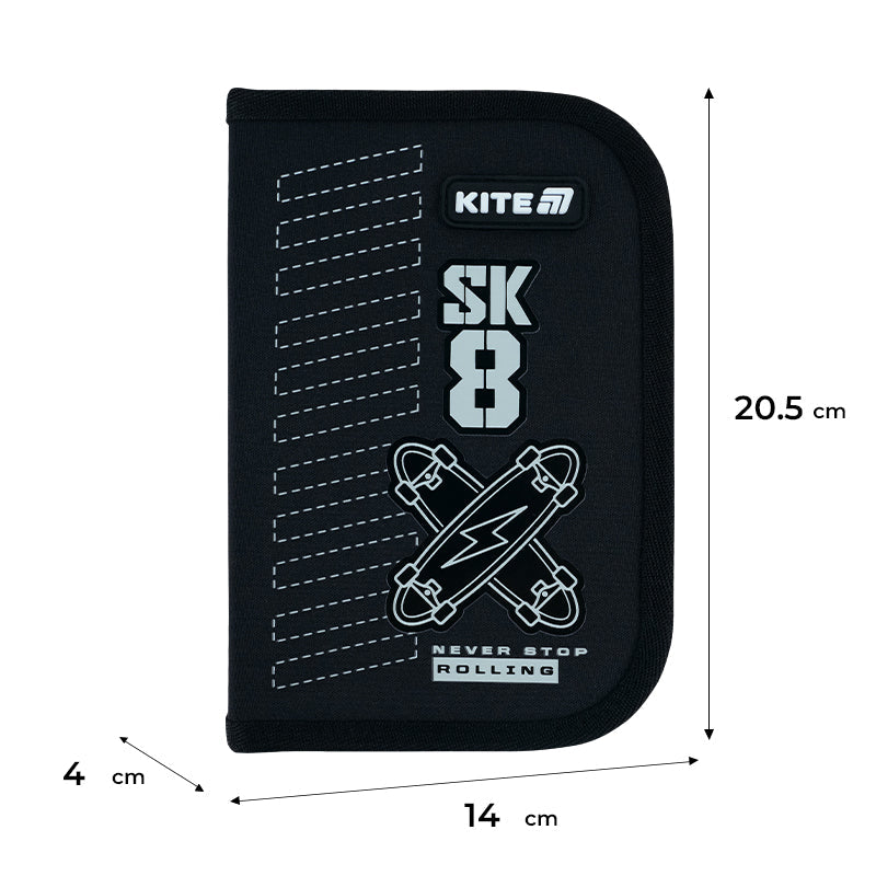 Пенал з наповненням Kite Skate K26-622H-4, 1 відділення, 2 відвороти