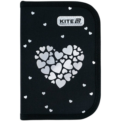 Пенал з наповненням Kite Black&Silver K26-622H-5, 1 відділення, 2 відвороти