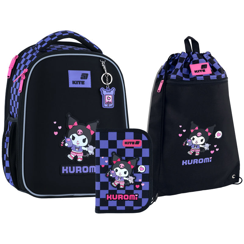 Шкільний набір Kite Education Kuromi SET_HK26-555S-3 (рюкзак, пенал, сумка)