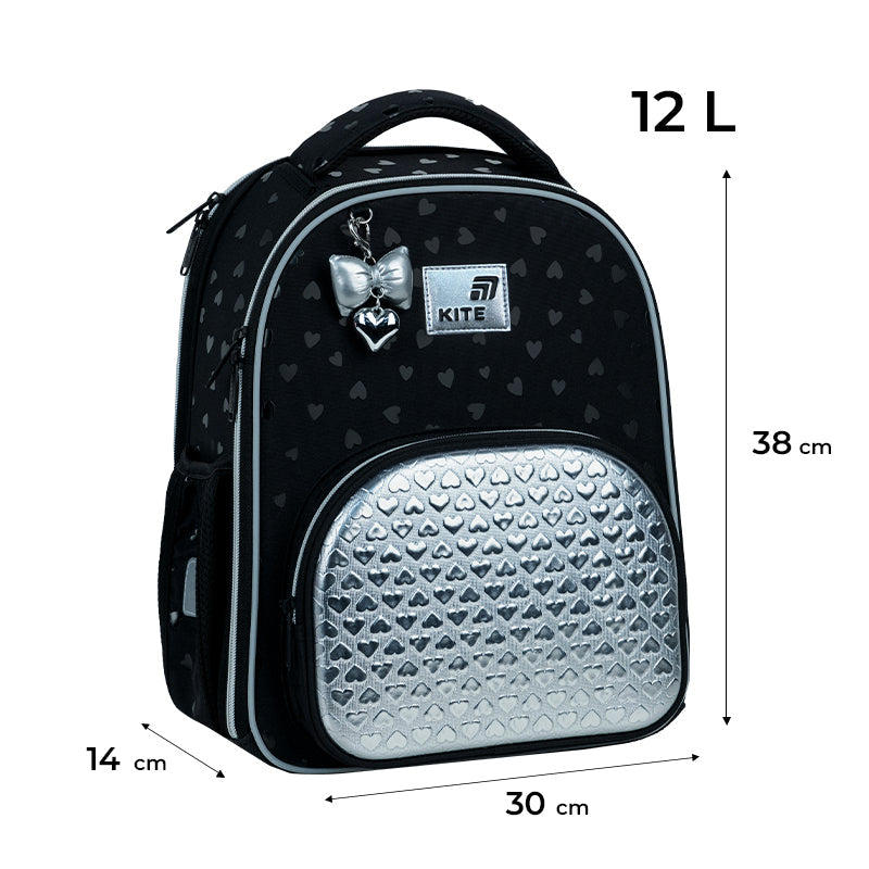 Шкільний набір Kite Education Black&Silver SET_K26-556M-2 (рюкзак, пенал, сумка)