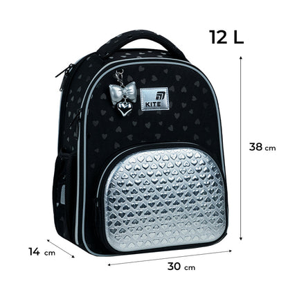 Шкільний набір Kite Education Black&Silver SET_K26-556M-2 (рюкзак, пенал, сумка)