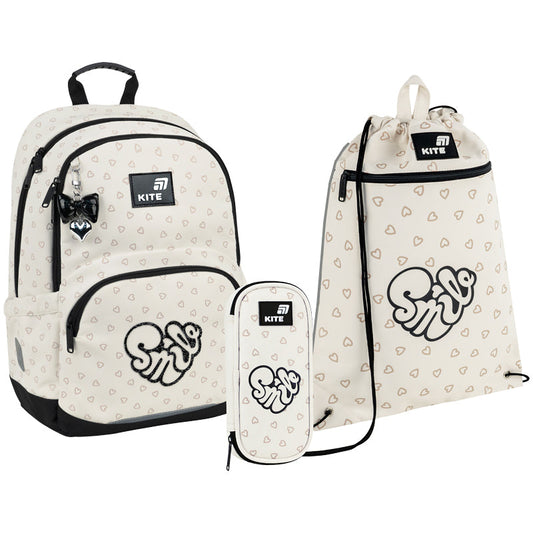 Шкільний набір Kite Education Shimmer&Smile SET_K26-585M-2 (рюкзак, пенал, сумка)