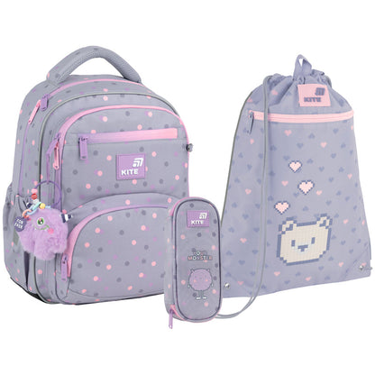 Шкільний набір Kite Education Cute Monster SET_K26-773M-3 (рюкзак, пенал, сумка)